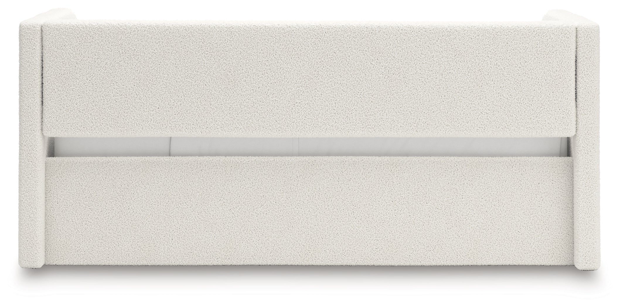 Shapella Tan/White Twin Upholstered Day Bed with Storage