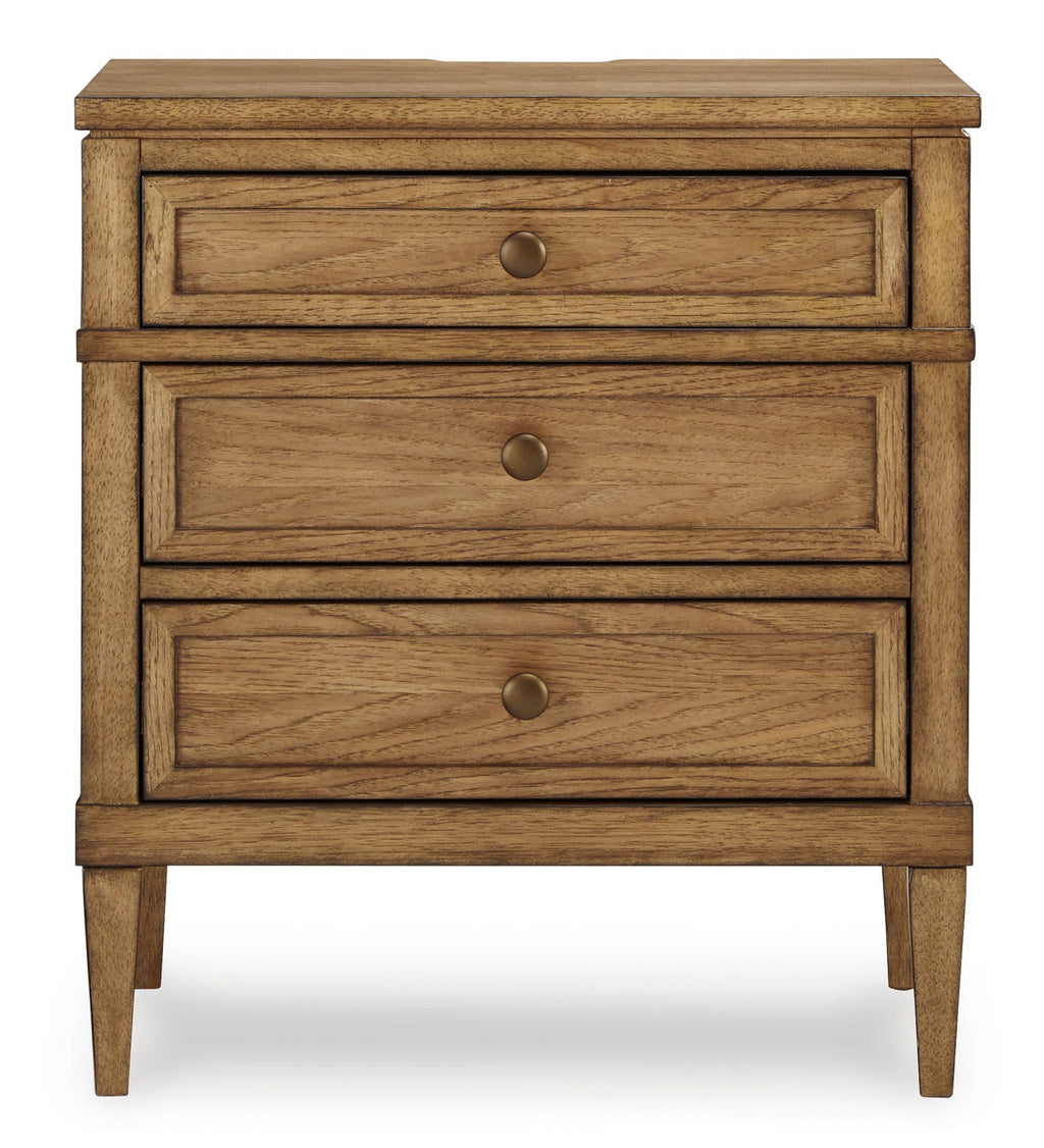 Sharlance Brown Three Drawer Nightstand