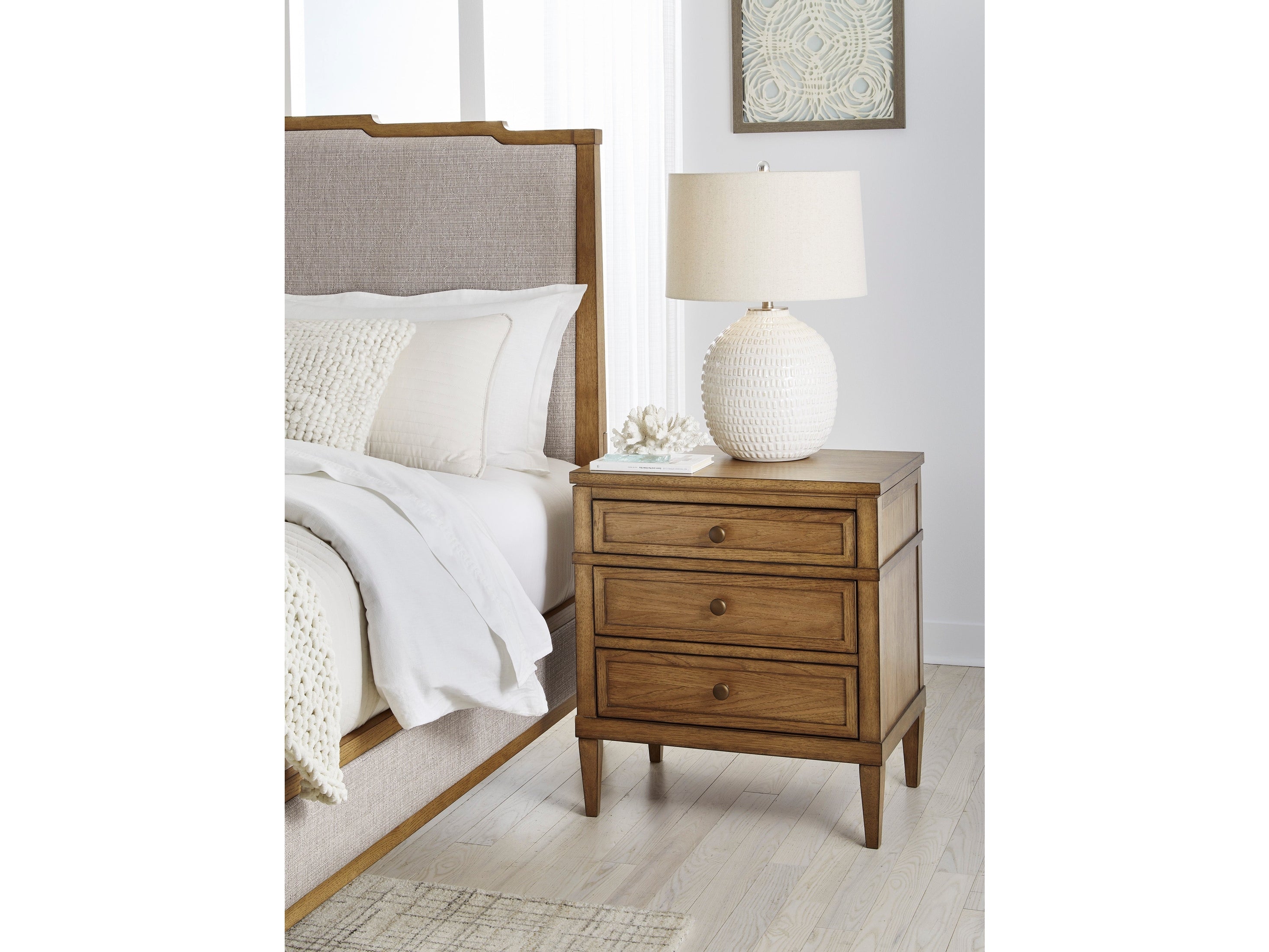 Sharlance Brown Three Drawer Nightstand
