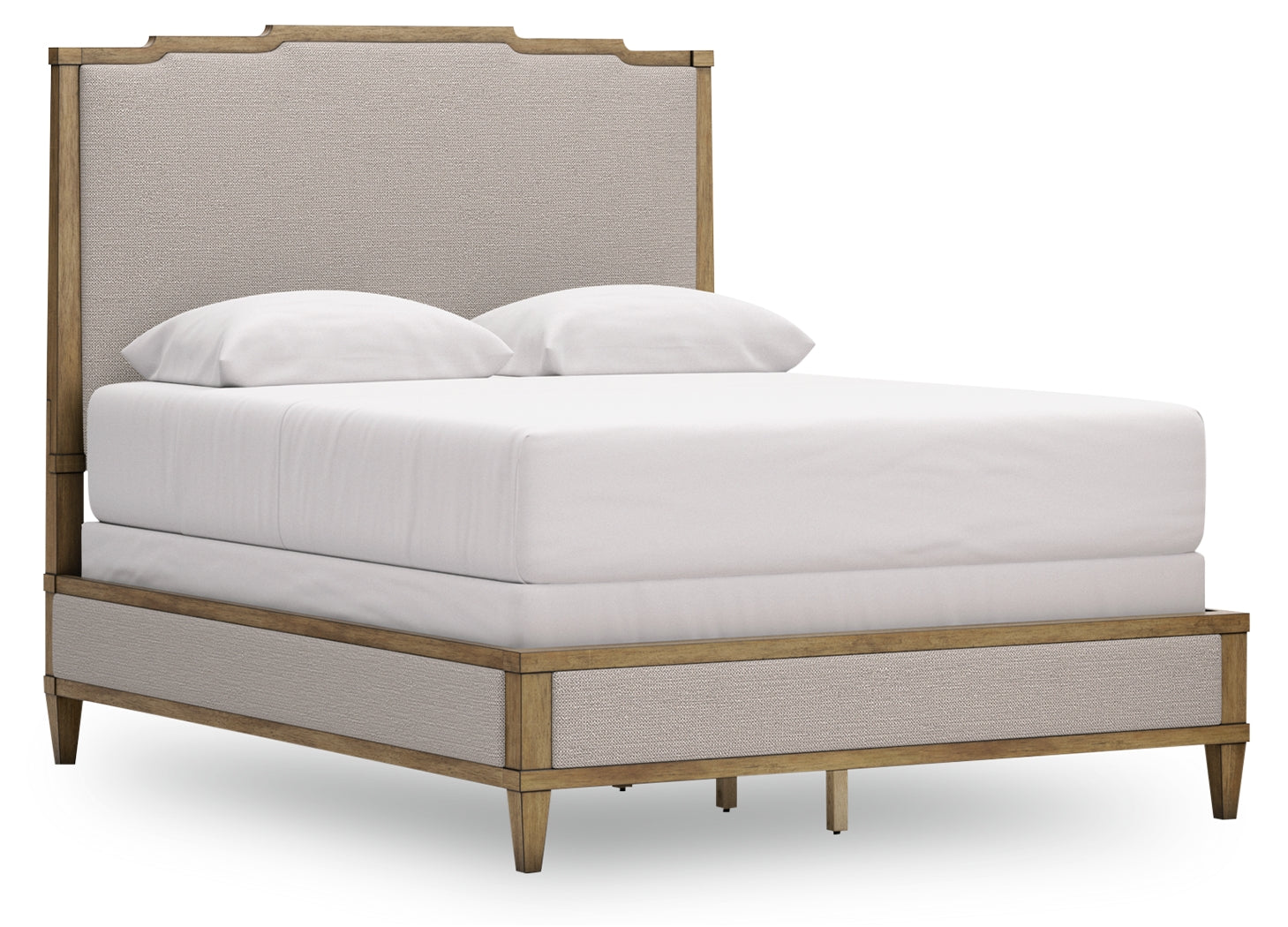 Sharlance Green/Brown Queen Upholstered Panel Bed, Dresser and Mirror