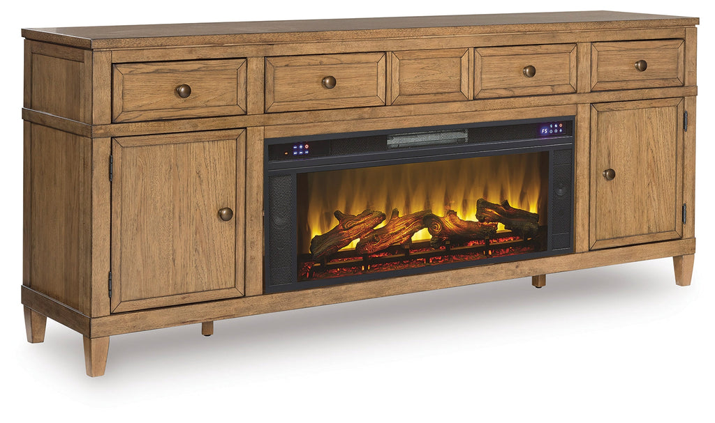 Sharlance Light 81" TV Stand, Brown