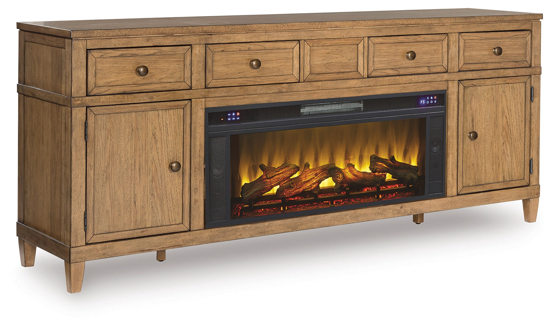 Sharlance Light 81" TV Stand, Brown