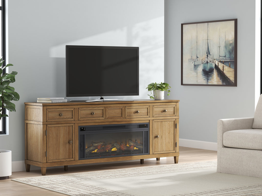Sharlance Light 81" TV Stand, Brown