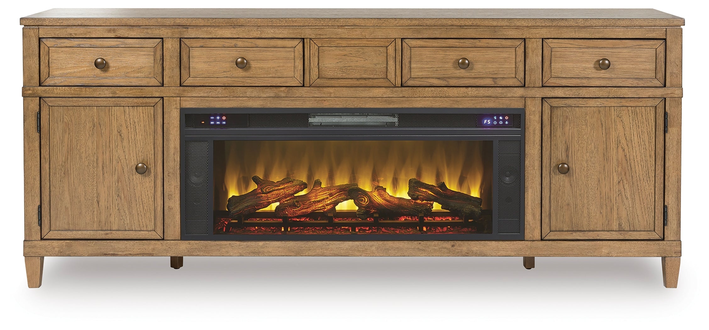 Sharlance Light 81" TV Stand, Brown