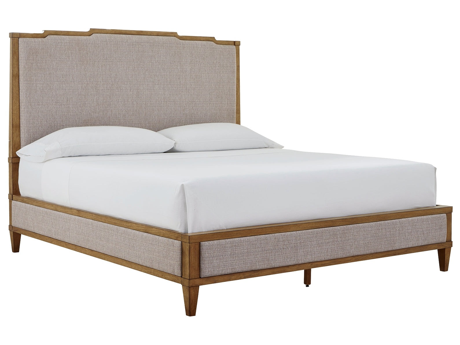 Sharlance Light Brown California King Upholstered Panel Bed