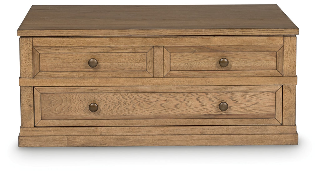 Sharlance Light Brown Lift-Top Coffee Table