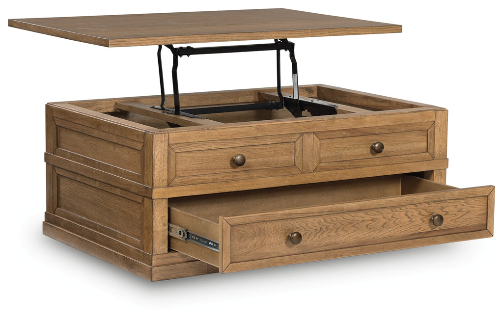Sharlance Light Brown Lift-Top Coffee Table