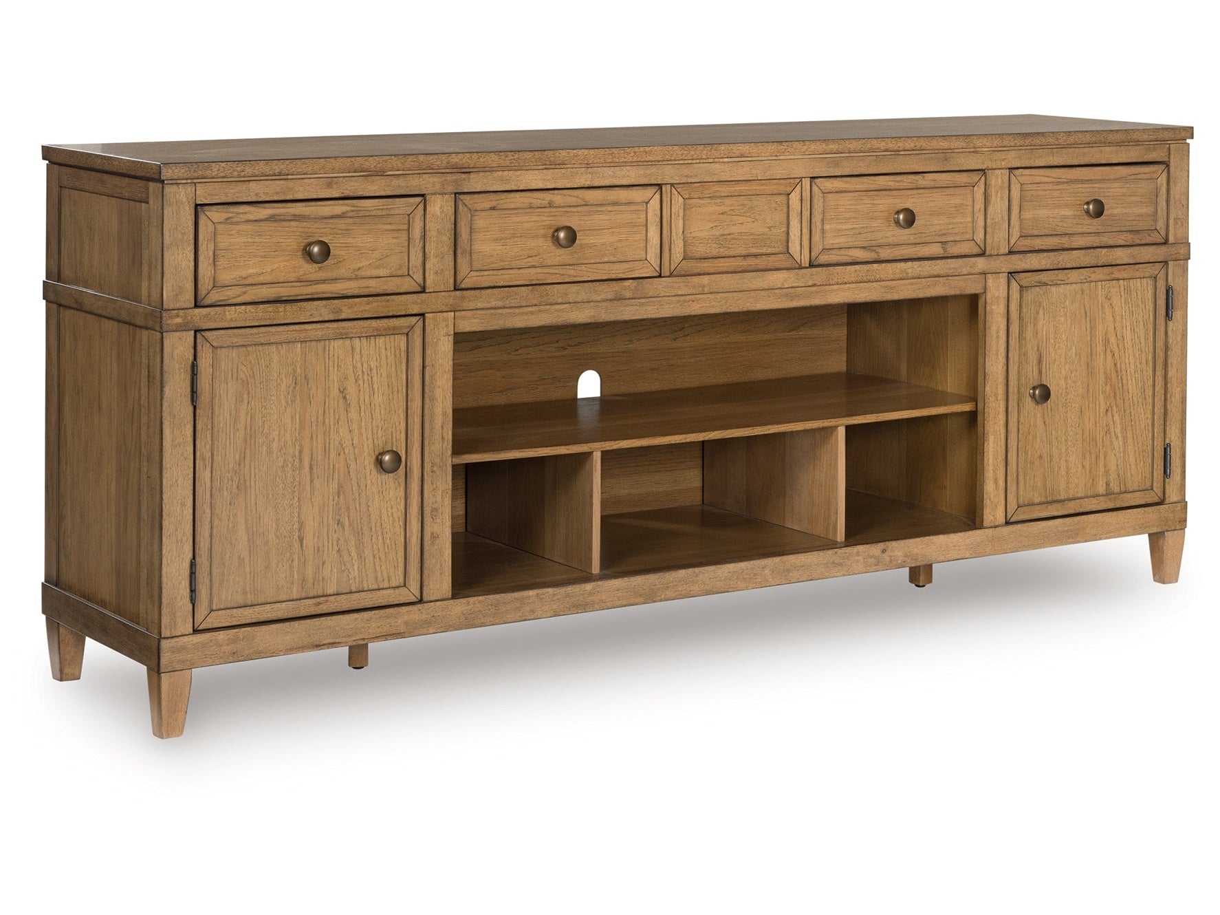 Sharlance Light Brown XL TV Stand w/Fireplace Option