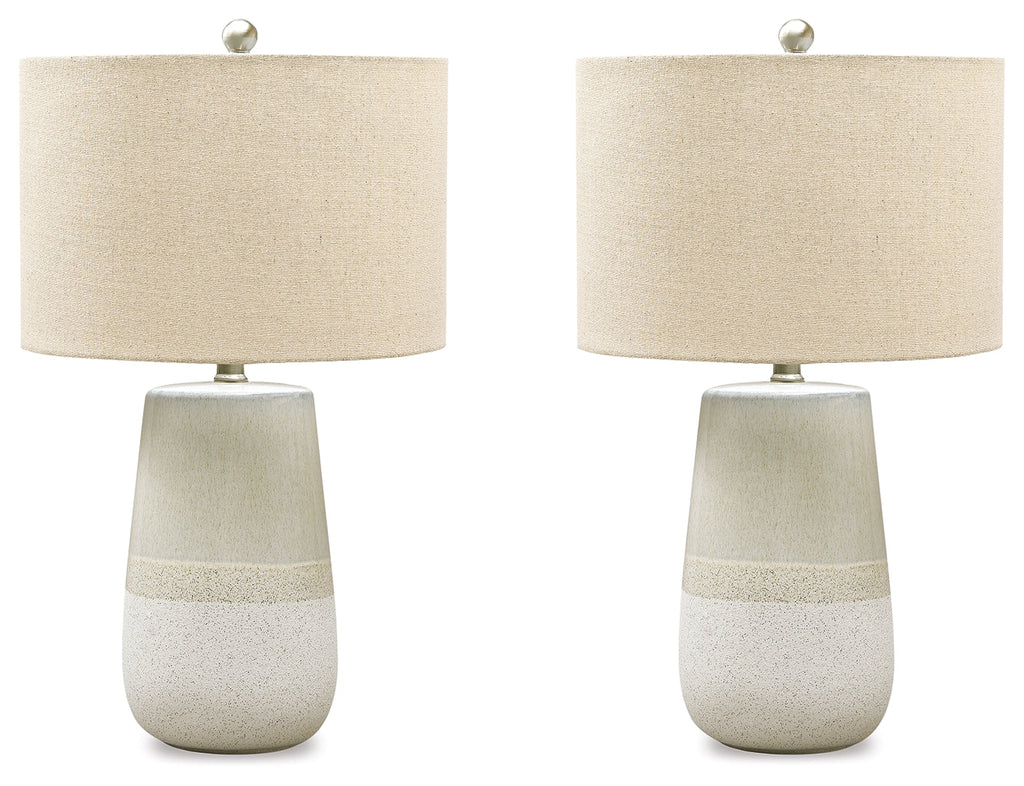 Shavon Beige/White Table Lamp (Set of 2)