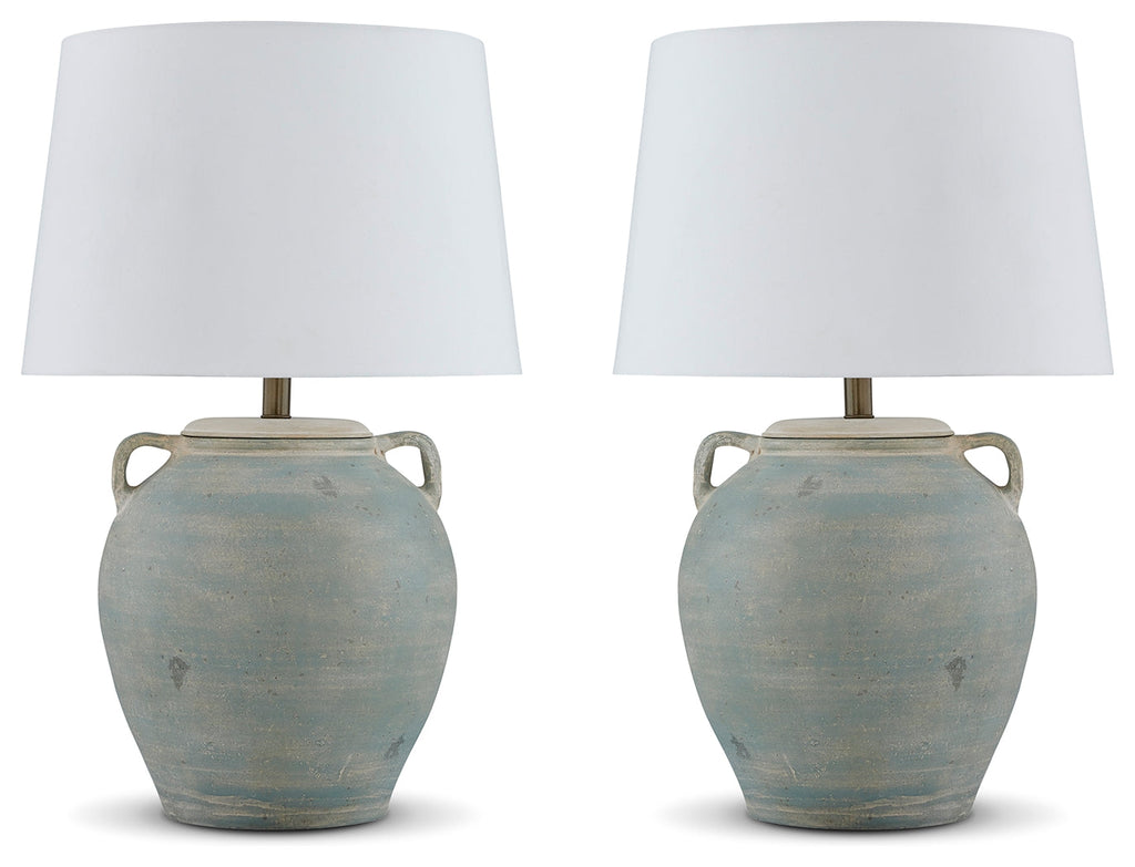 Shawburg Antique Green 2-Piece Lamp Set