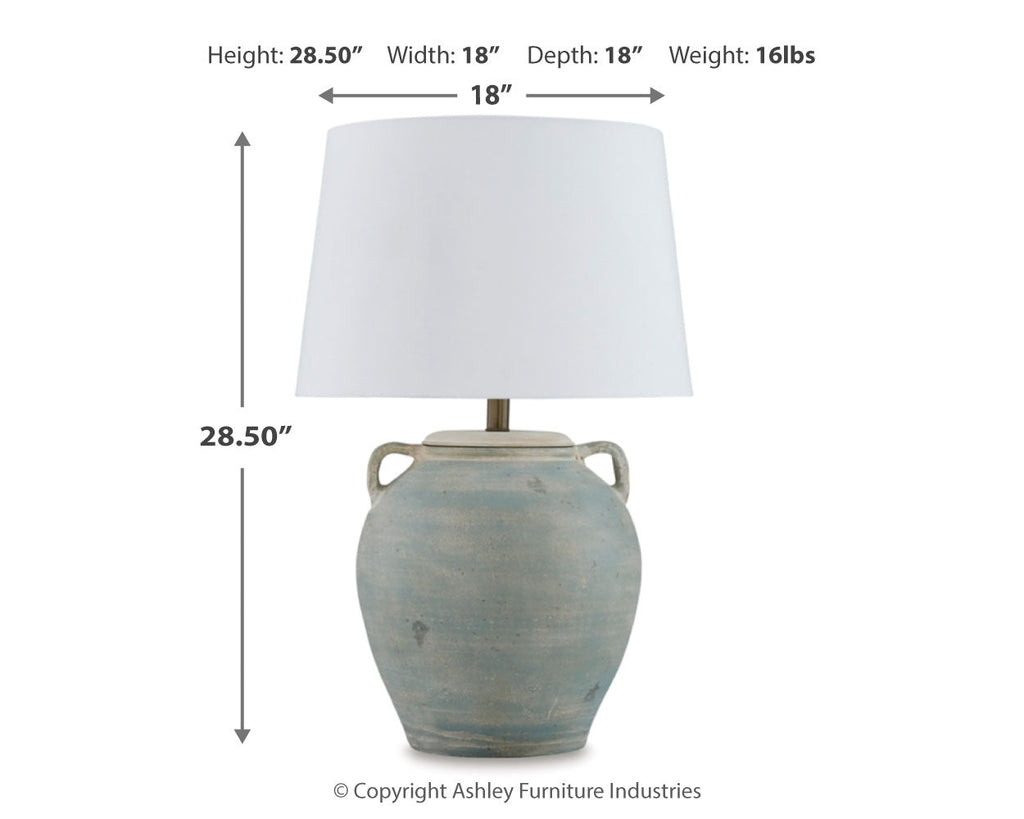 Shawburg Antique Green 2-Piece Lamp Set