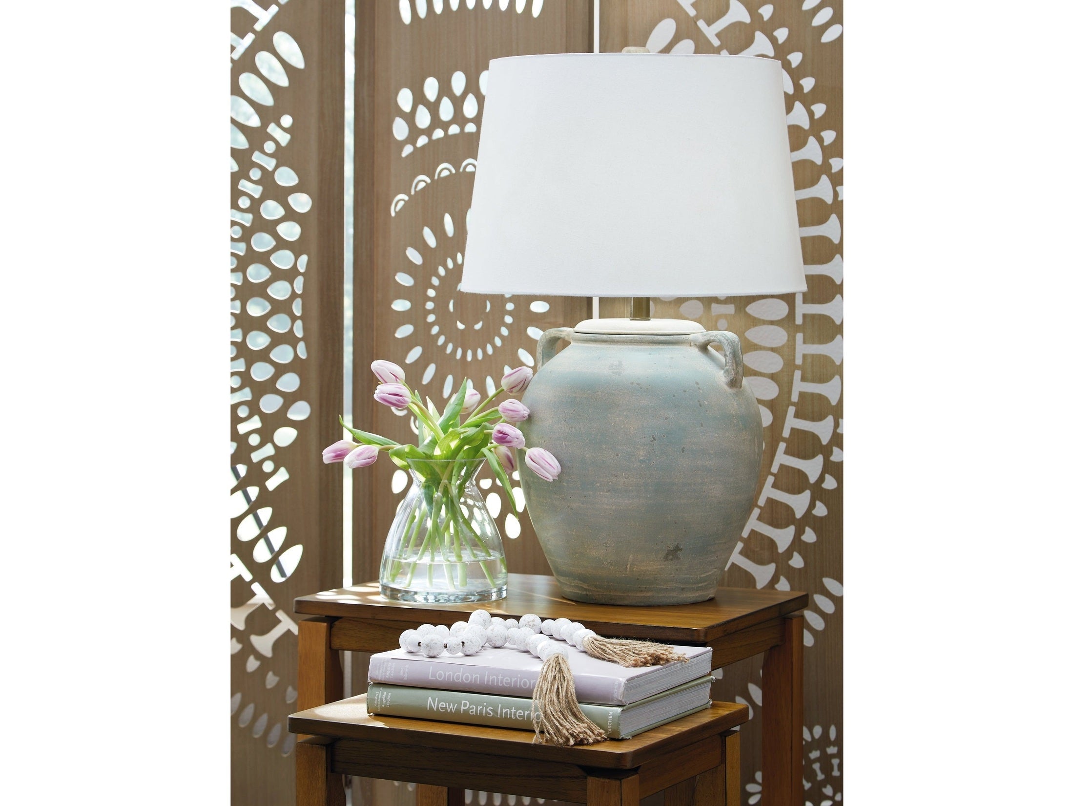 Shawburg Antique Green Table Lamp