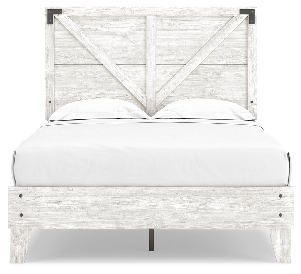 Shawburn White/Brown Full Panel Bed w/Chest