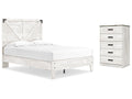 Shawburn White/Brown Full Panel Bed w/Chest