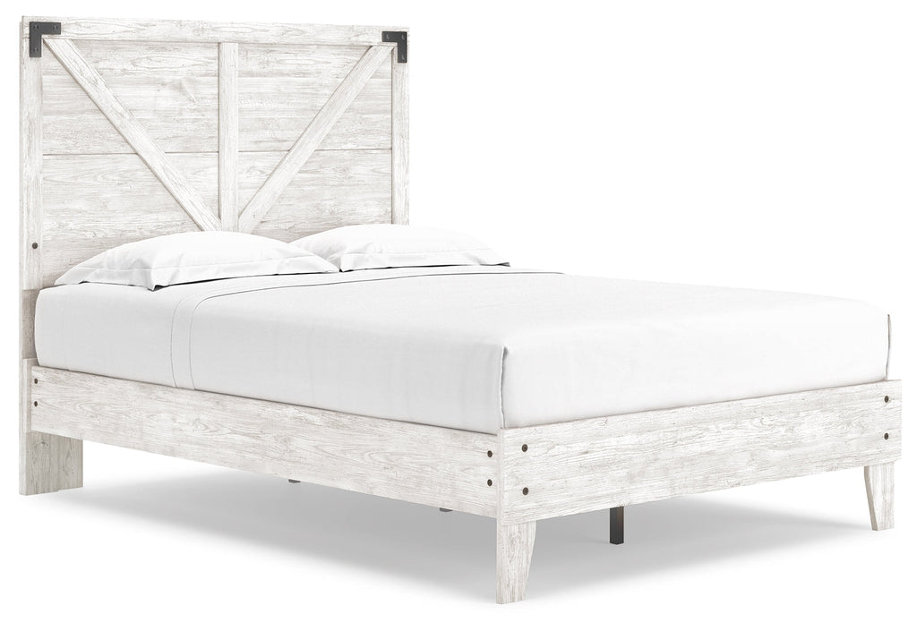Shawburn White/Brown Full Panel Bed w/Chest