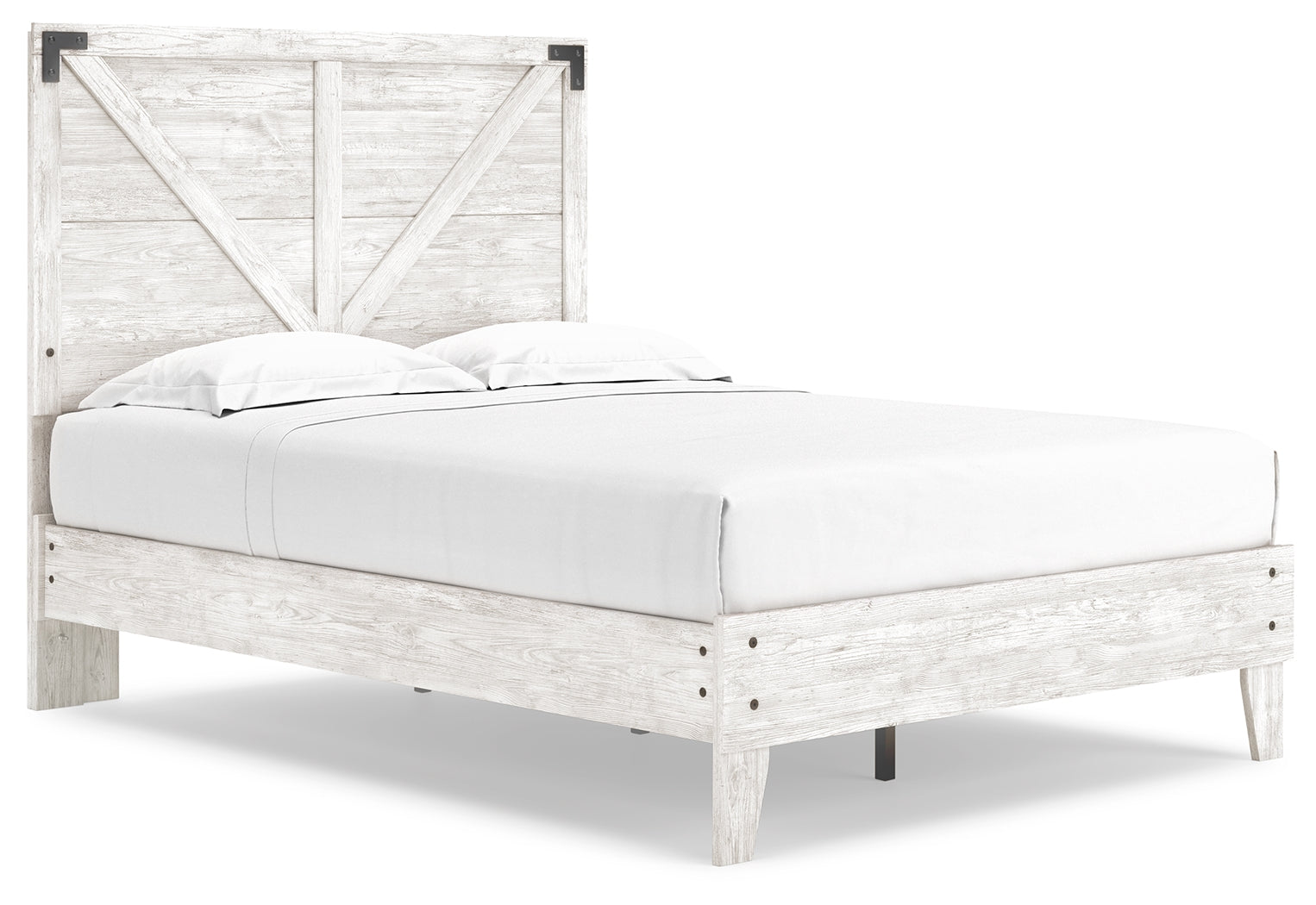 Shawburn White/Brown Full Panel Bed w/Chest