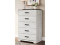 Shawburn Whitewash/Charcoal Gray Chest of Drawers