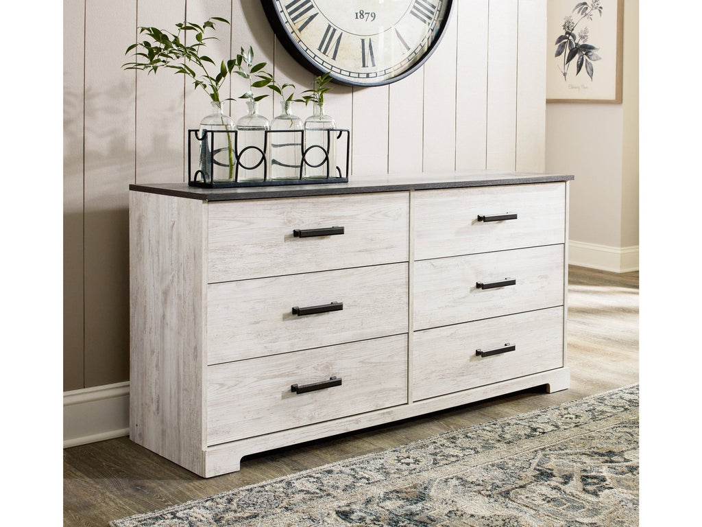 Shawburn Whitewash/Charcoal Gray Dresser