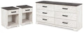Shawburn Whitewash/Charcoal Gray Dresser and 2 Nightstands