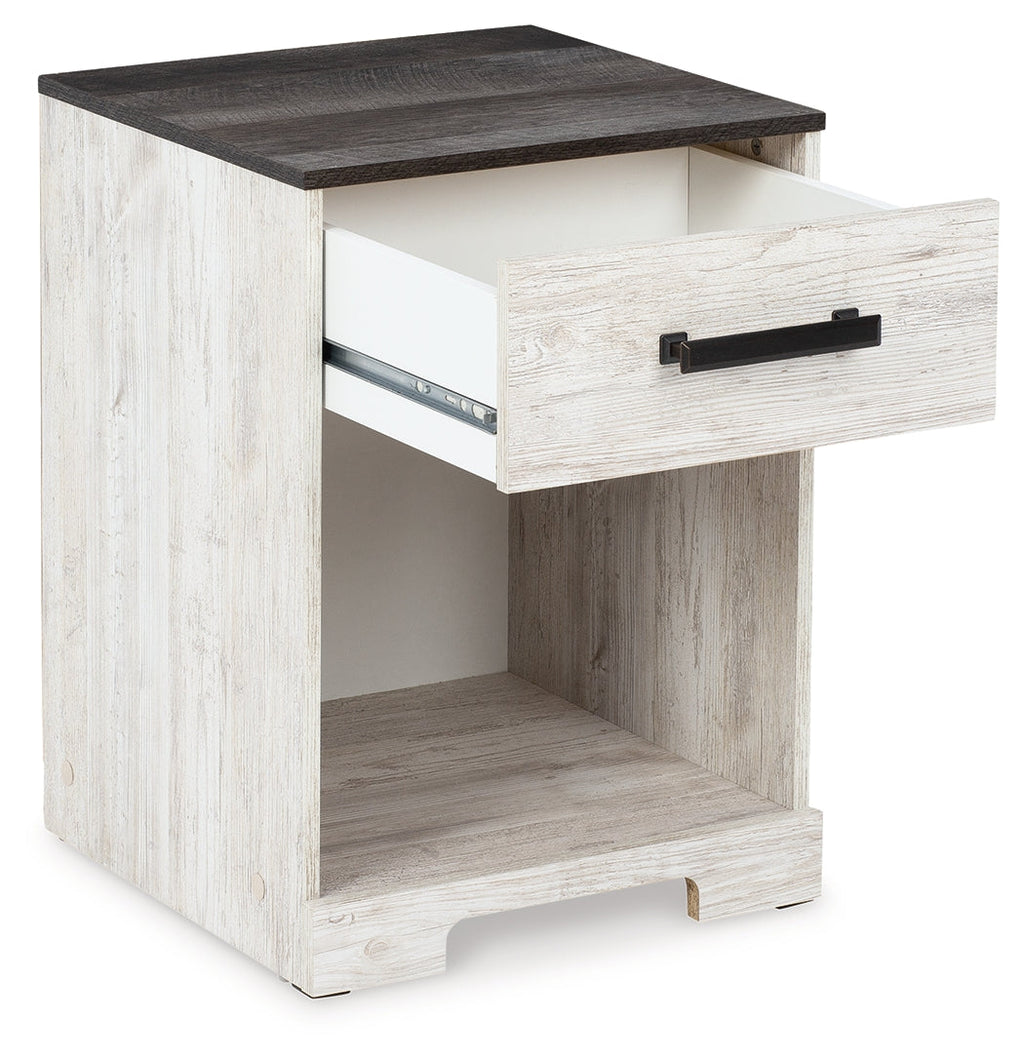 Shawburn Whitewash/Charcoal Gray Dresser and 2 Nightstands