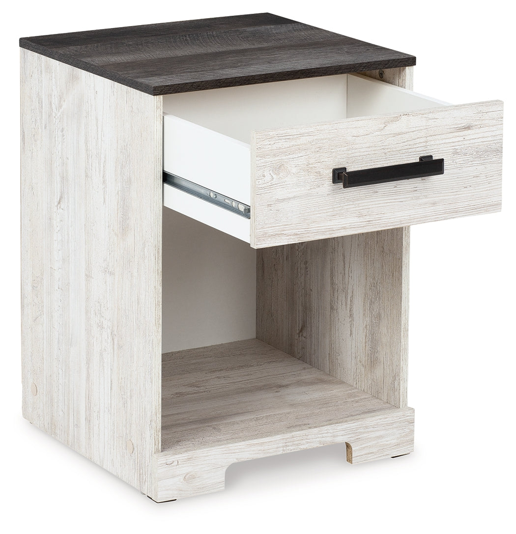 Shawburn Whitewash/Charcoal Gray Dresser and 2 Nightstands