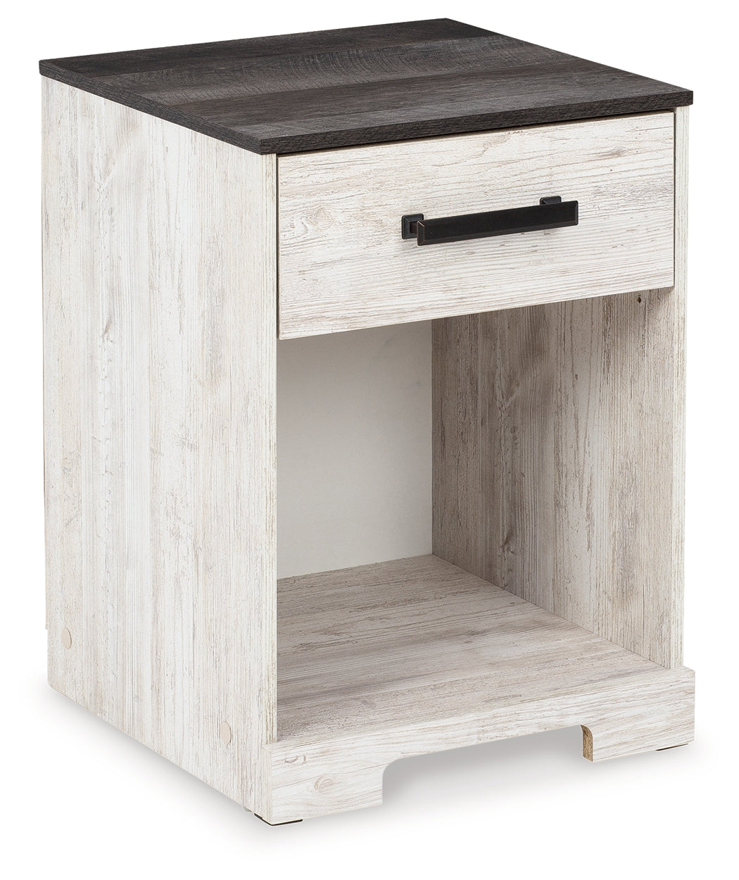 Shawburn Whitewash/Charcoal Gray One Drawer Nightstand