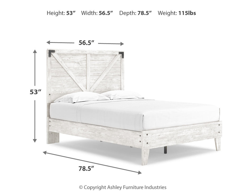 Shawburn Whitewash Full Crossbuck Panel Platform Bed