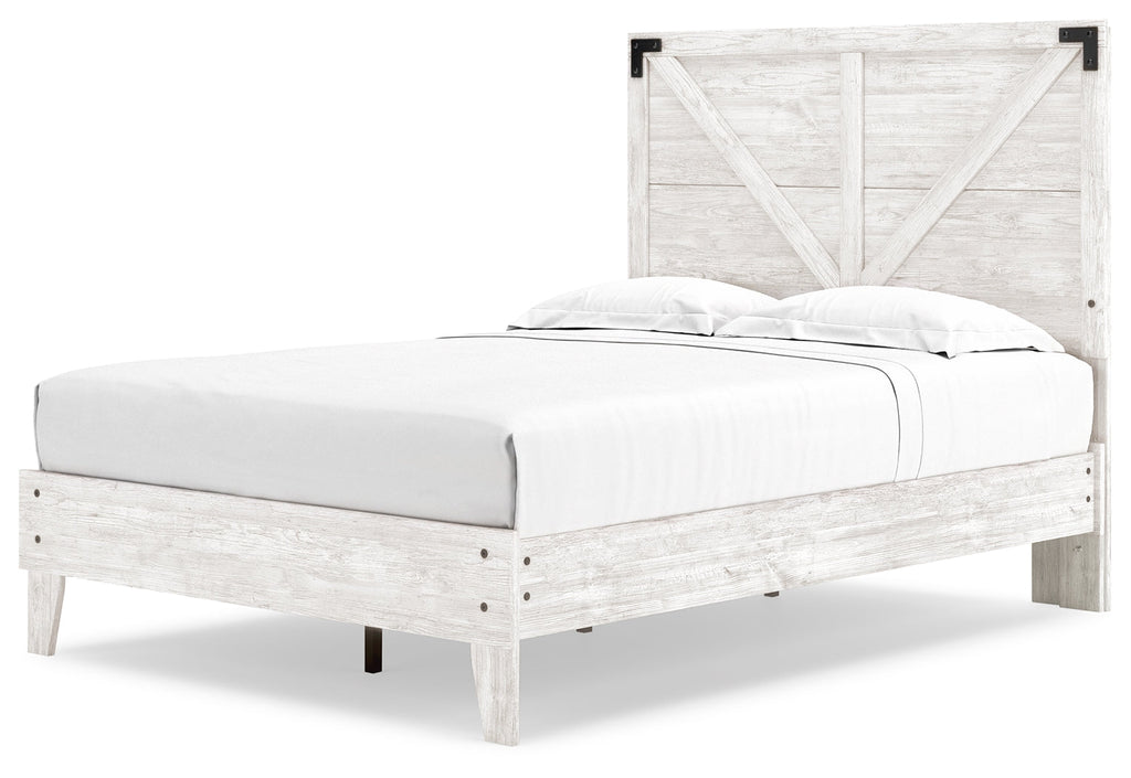 Shawburn Whitewash Full Crossbuck Panel Platform Bed