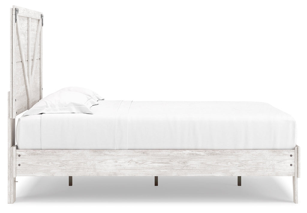 Shawburn Whitewash Full Crossbuck Panel Platform Bed