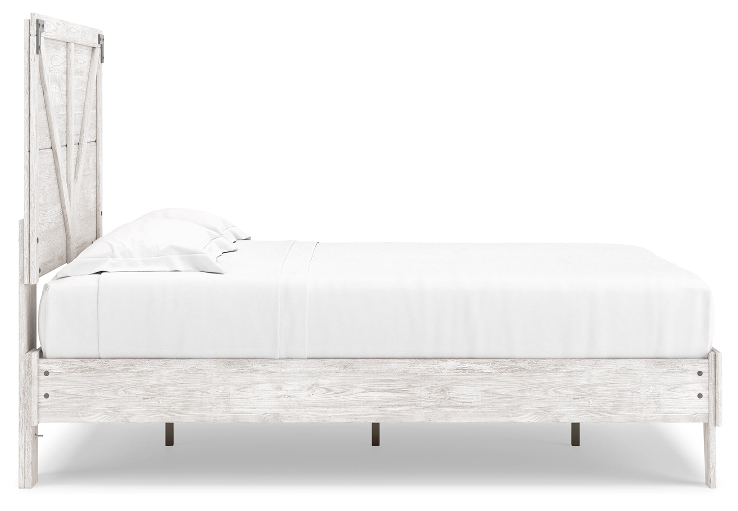 Shawburn Whitewash Full Crossbuck Panel Platform Bed