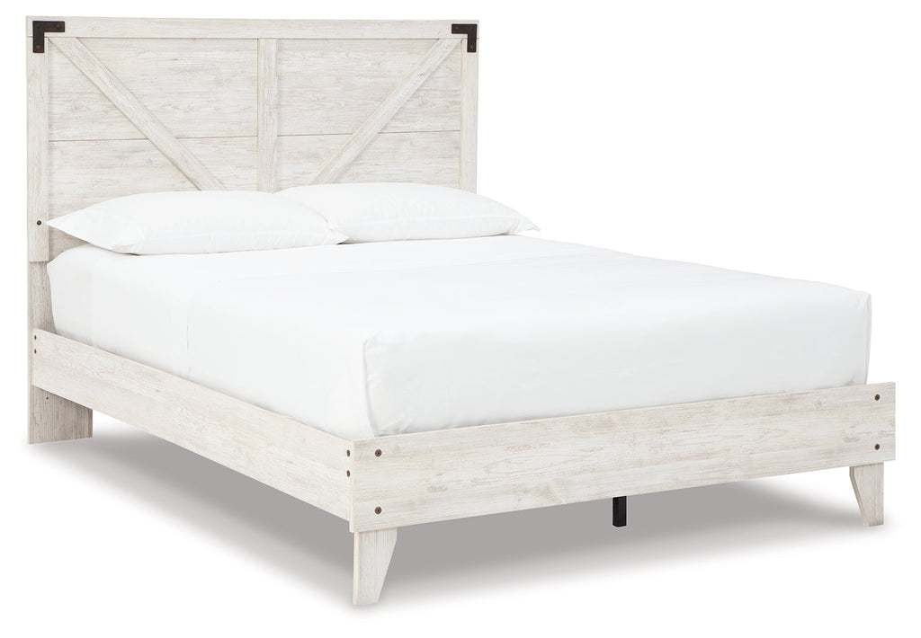 Shawburn Whitewash Queen Crossbuck Panel Platform Bed