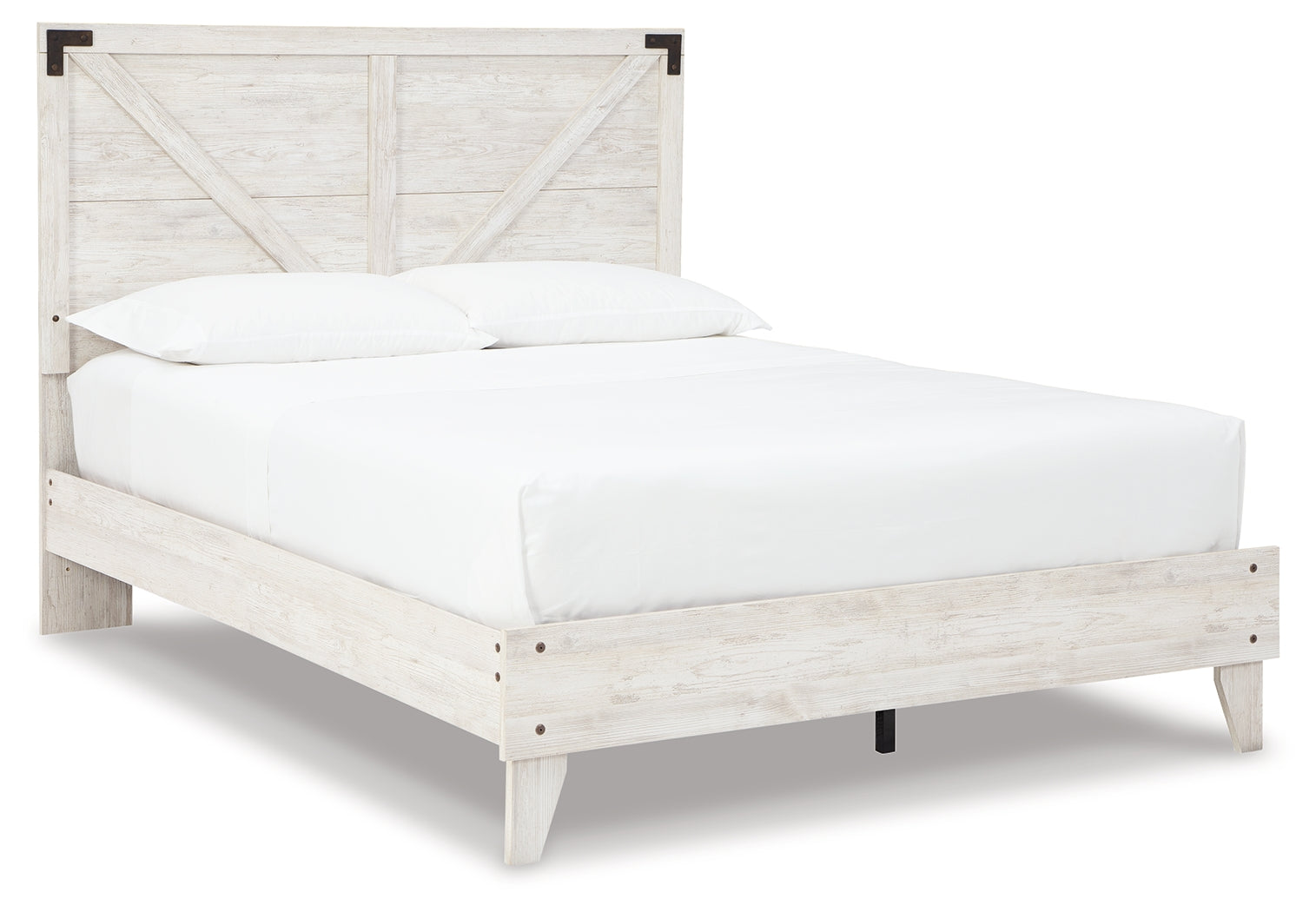 Shawburn Whitewash Queen Crossbuck Panel Platform Bed