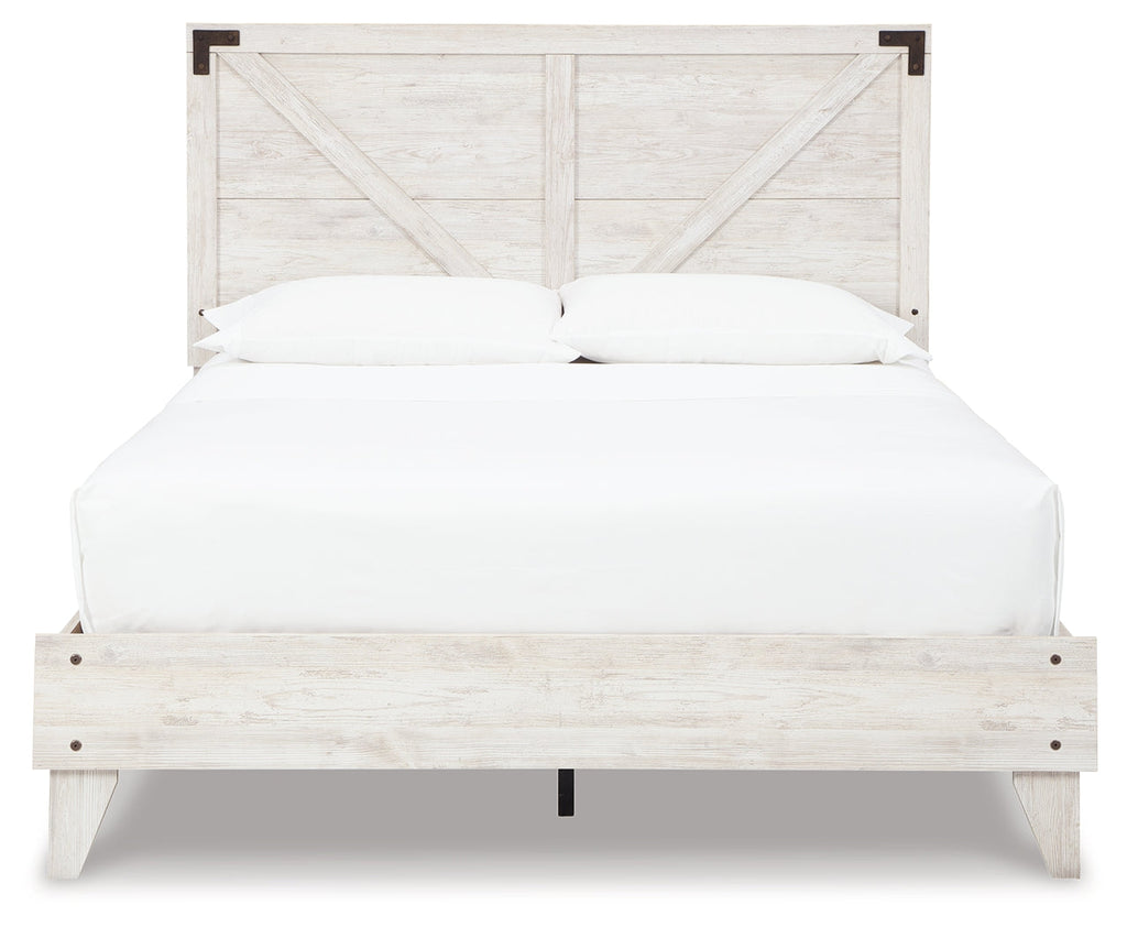 Shawburn Whitewash Queen Crossbuck Panel Platform Bed