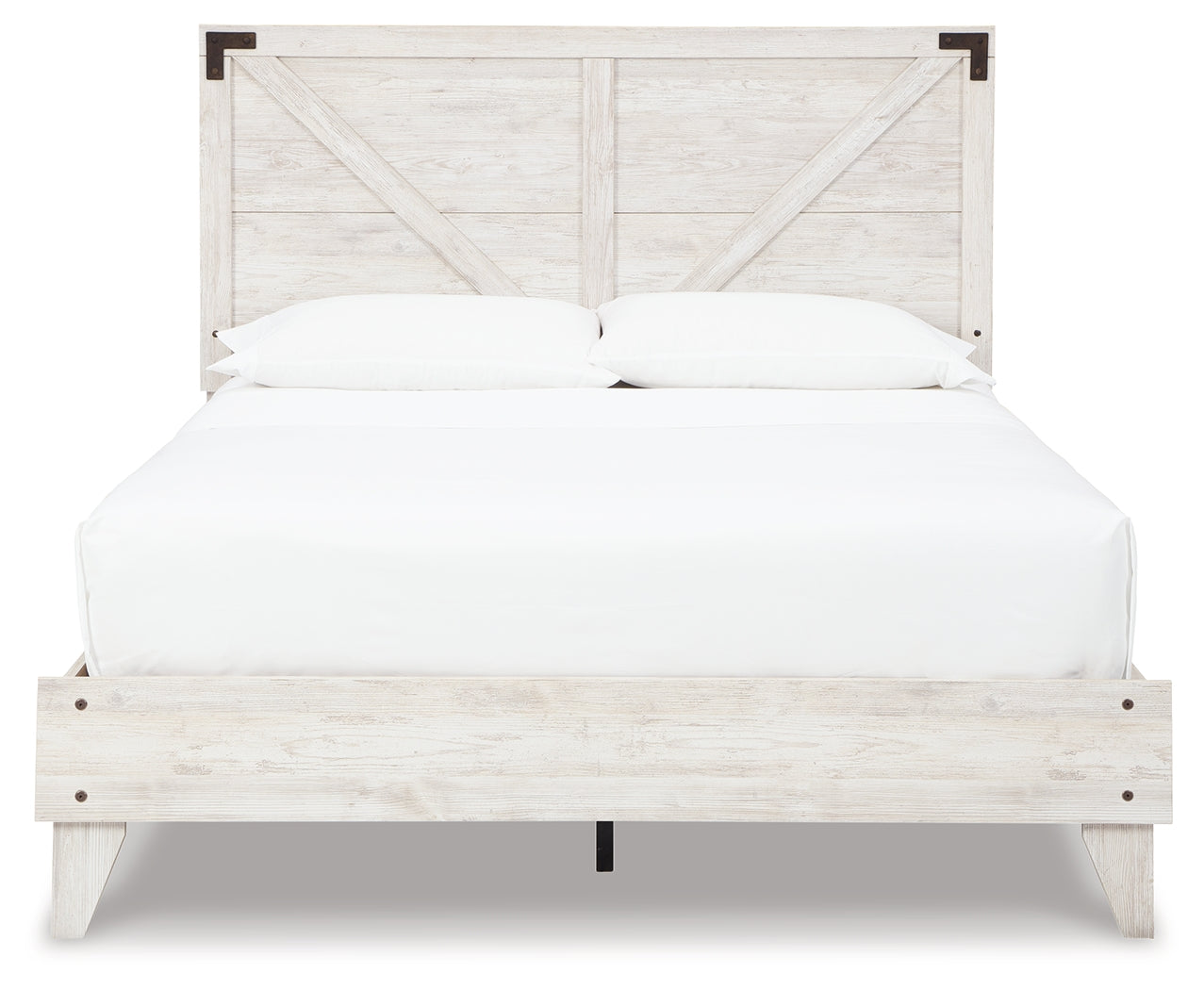 Shawburn Whitewash Queen Crossbuck Panel Platform Bed