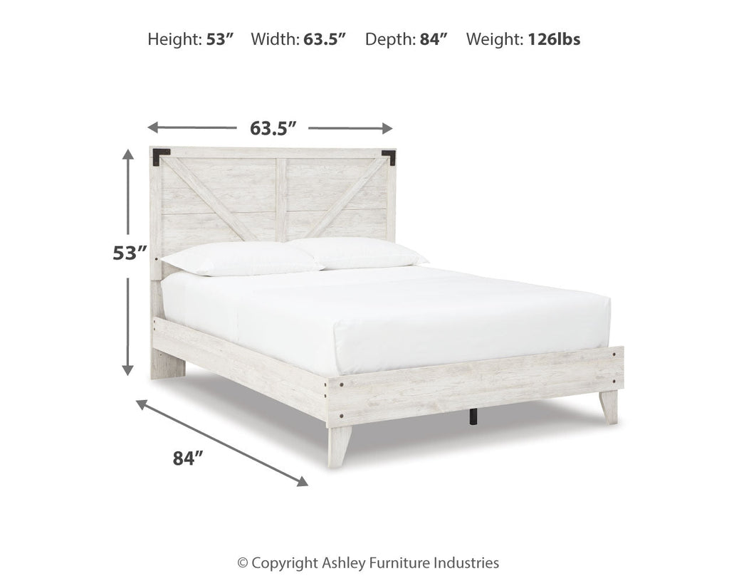 Shawburn Whitewash Queen Crossbuck Panel Platform Bed
