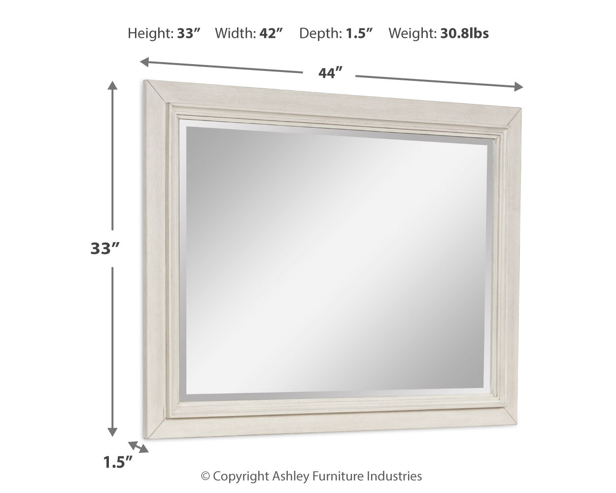 Shaybrock Antique White/Brown Bedroom Mirror