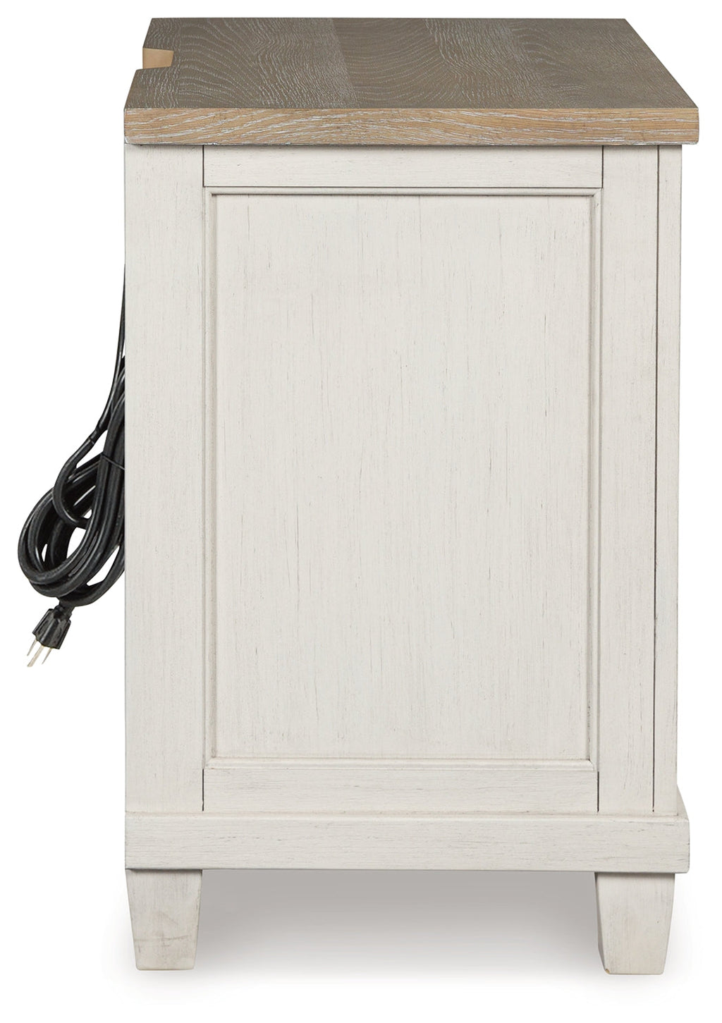 Shaybrock /Brown Queen Panel Bed, Dresser, Mirror and Nightstand, Antique White