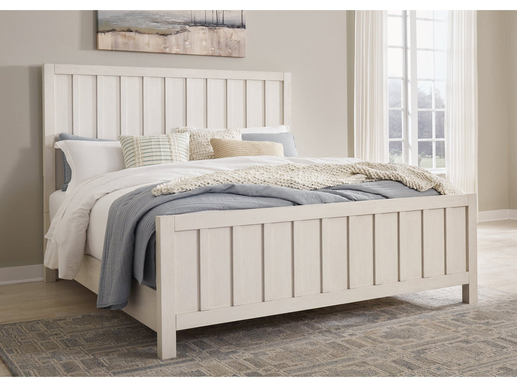 Shaybrock Antique White Queen Panel Bed