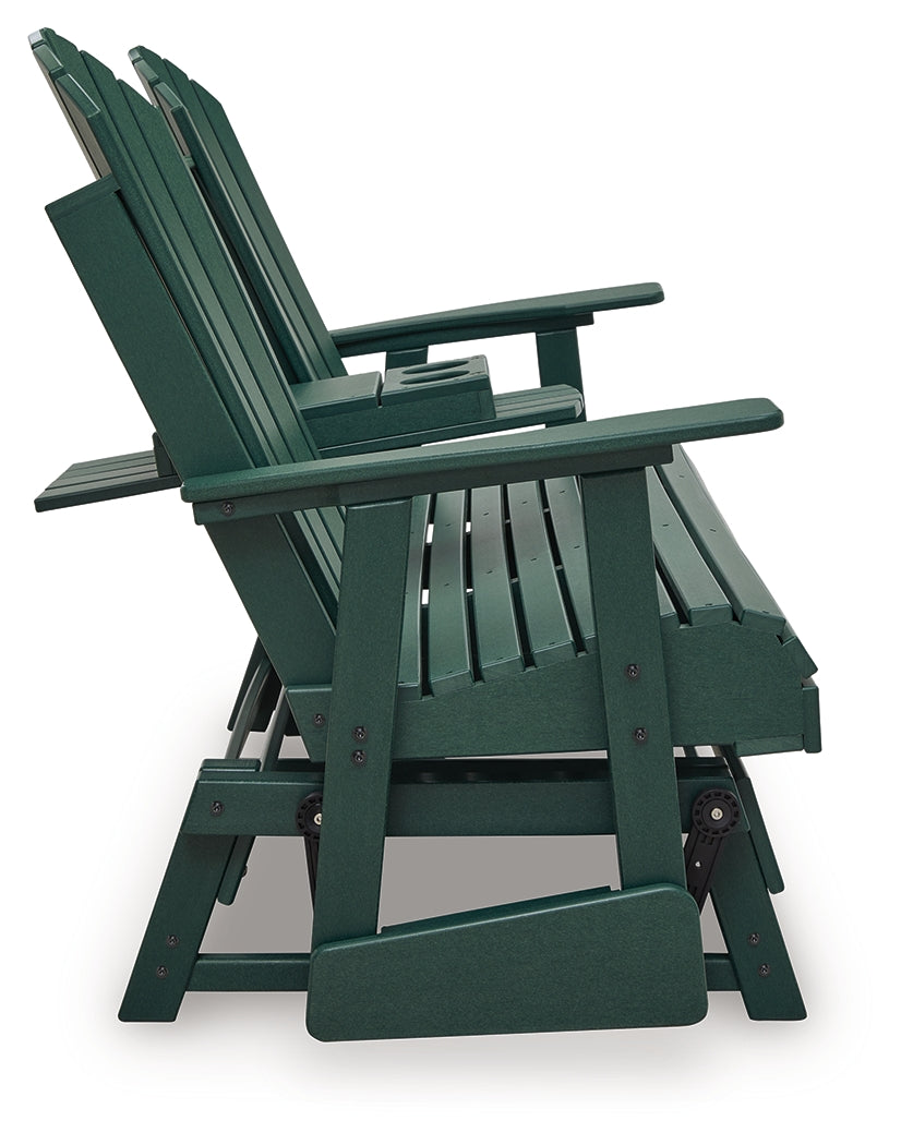Shell Beach Green Loveseat Glider
