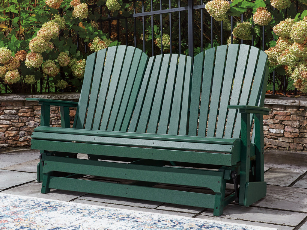 Shell Beach Green Loveseat Glider