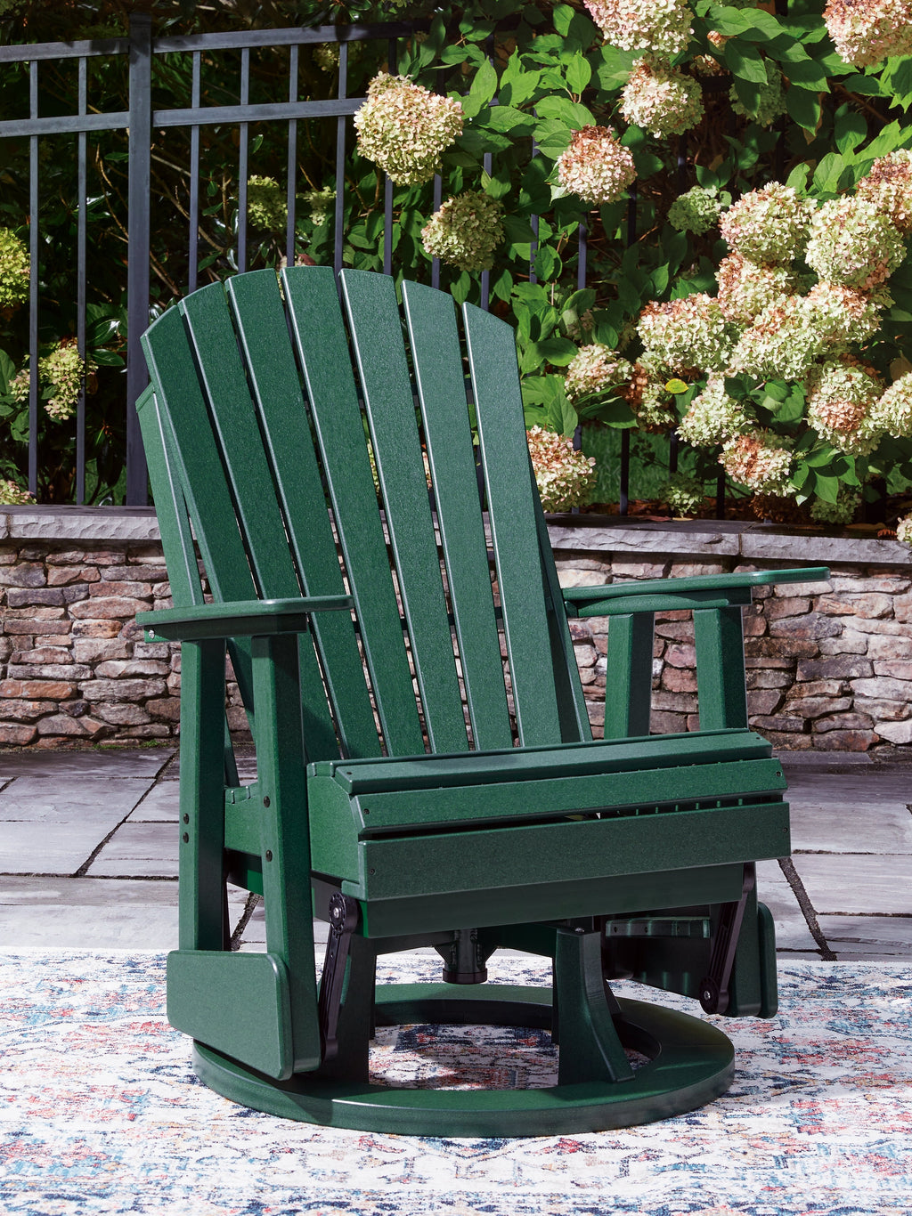 Shell Beach Green Swivel Glider Chair