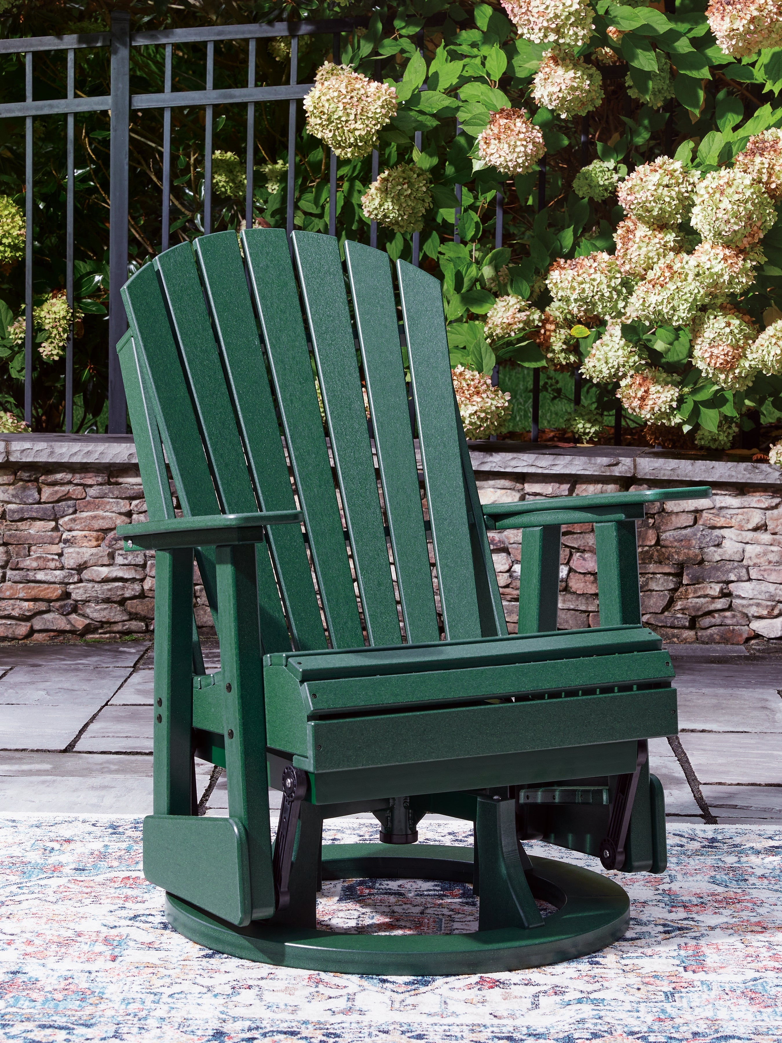 Shell Beach Green Swivel Glider Chair