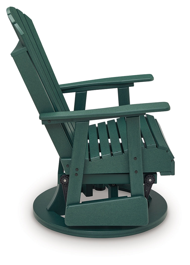 Shell Beach Green Swivel Glider Chair