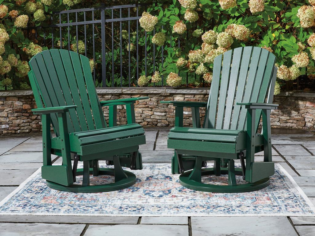 Shell Beach Green Swivel Glider Chair