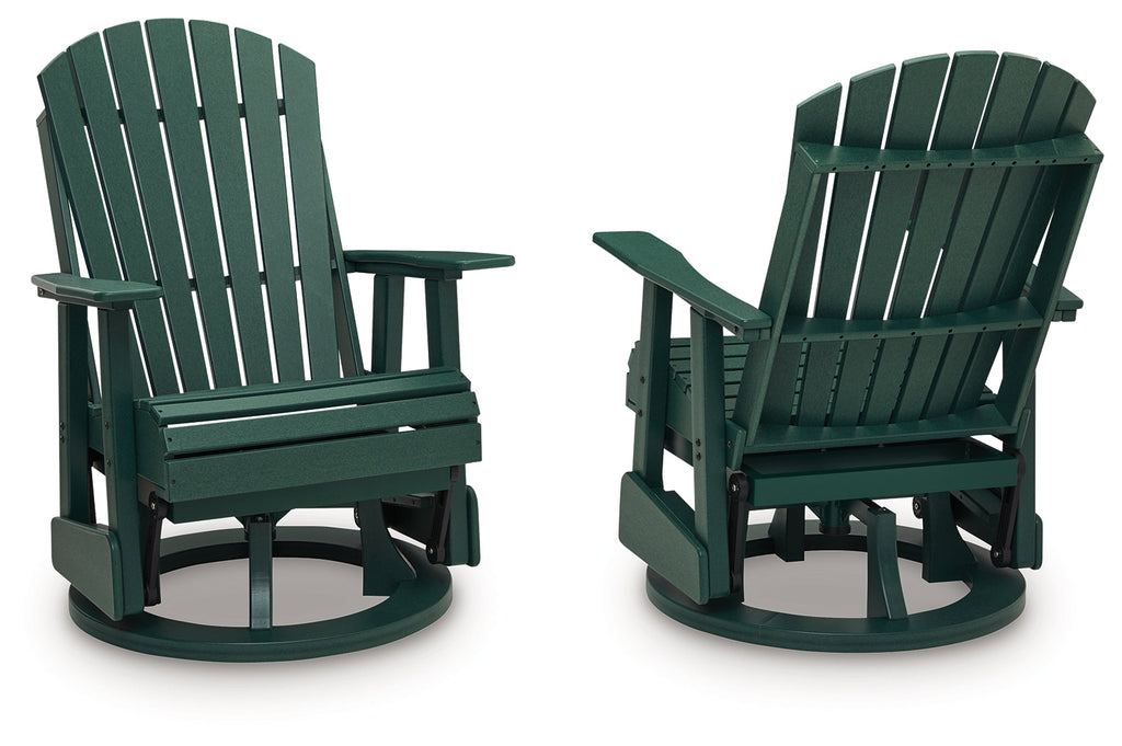 Shell Beach Green Swivel Glider Chair