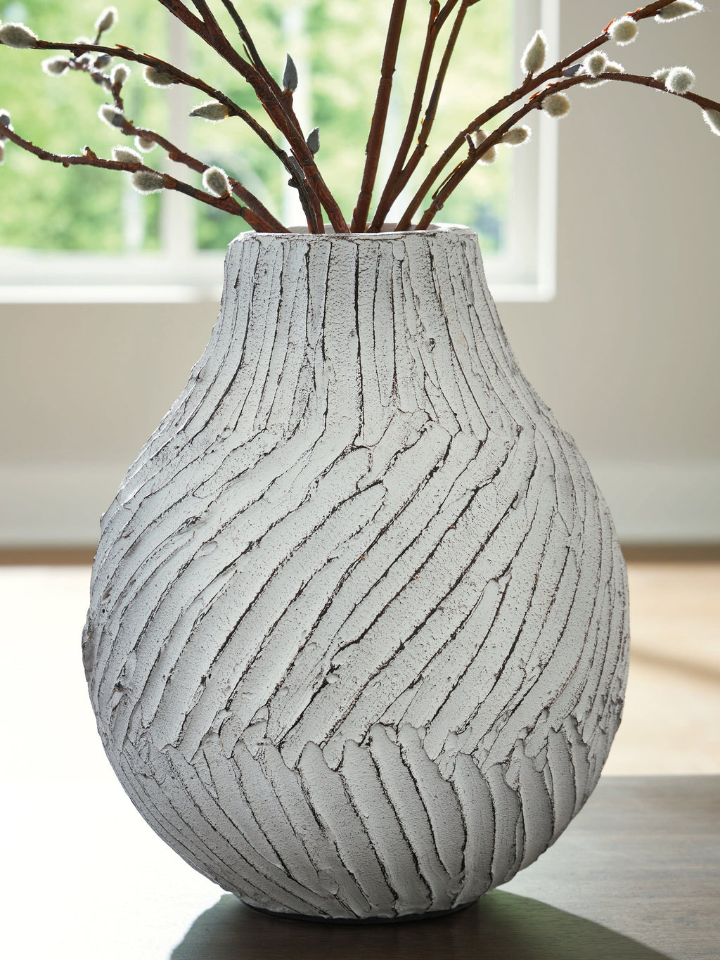 Shelvie Distressed White Vase