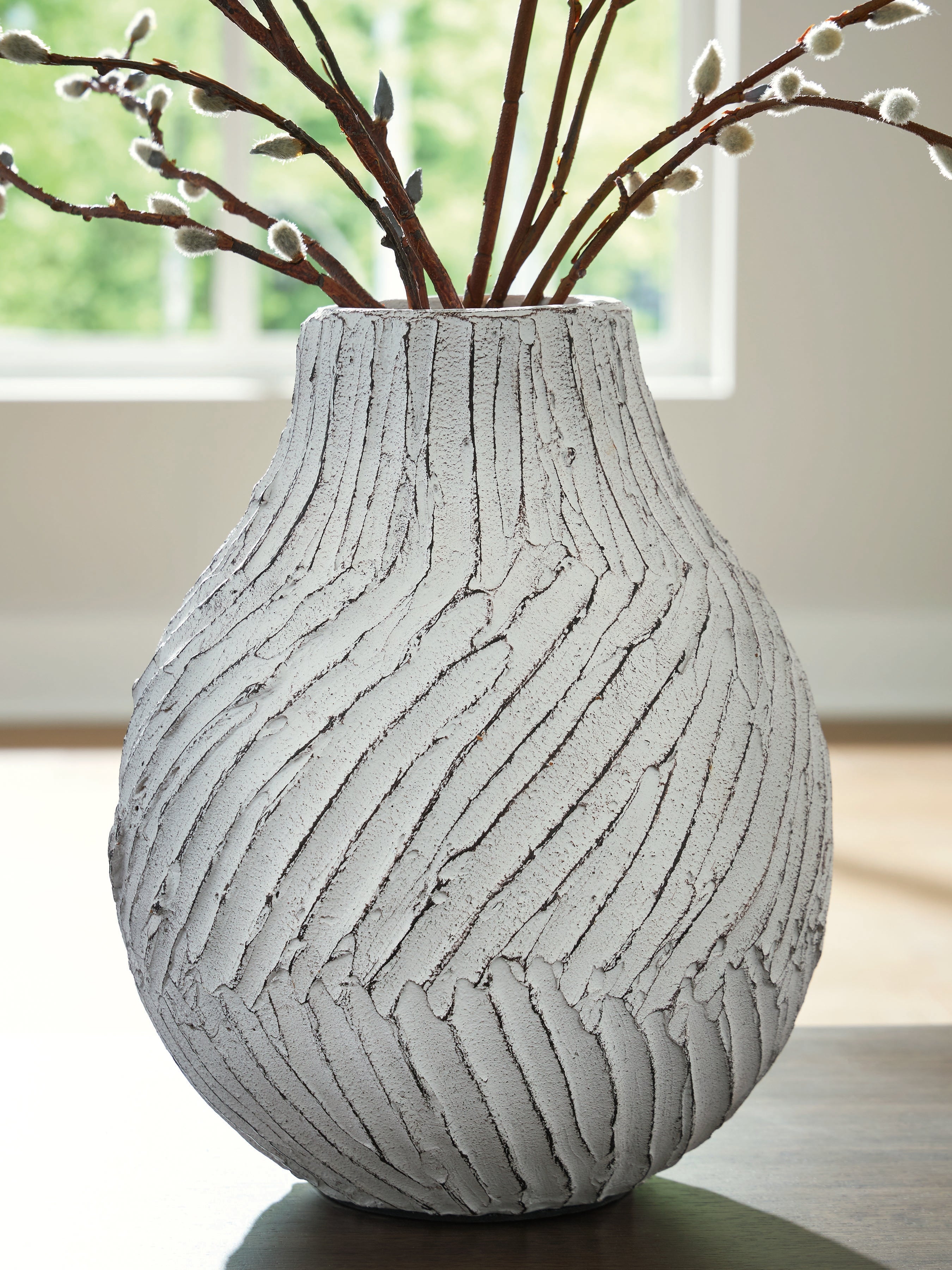 Shelvie Distressed White Vase