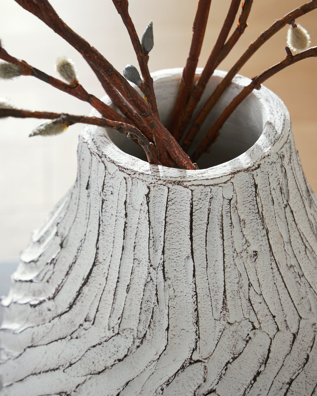 Shelvie Distressed White Vase