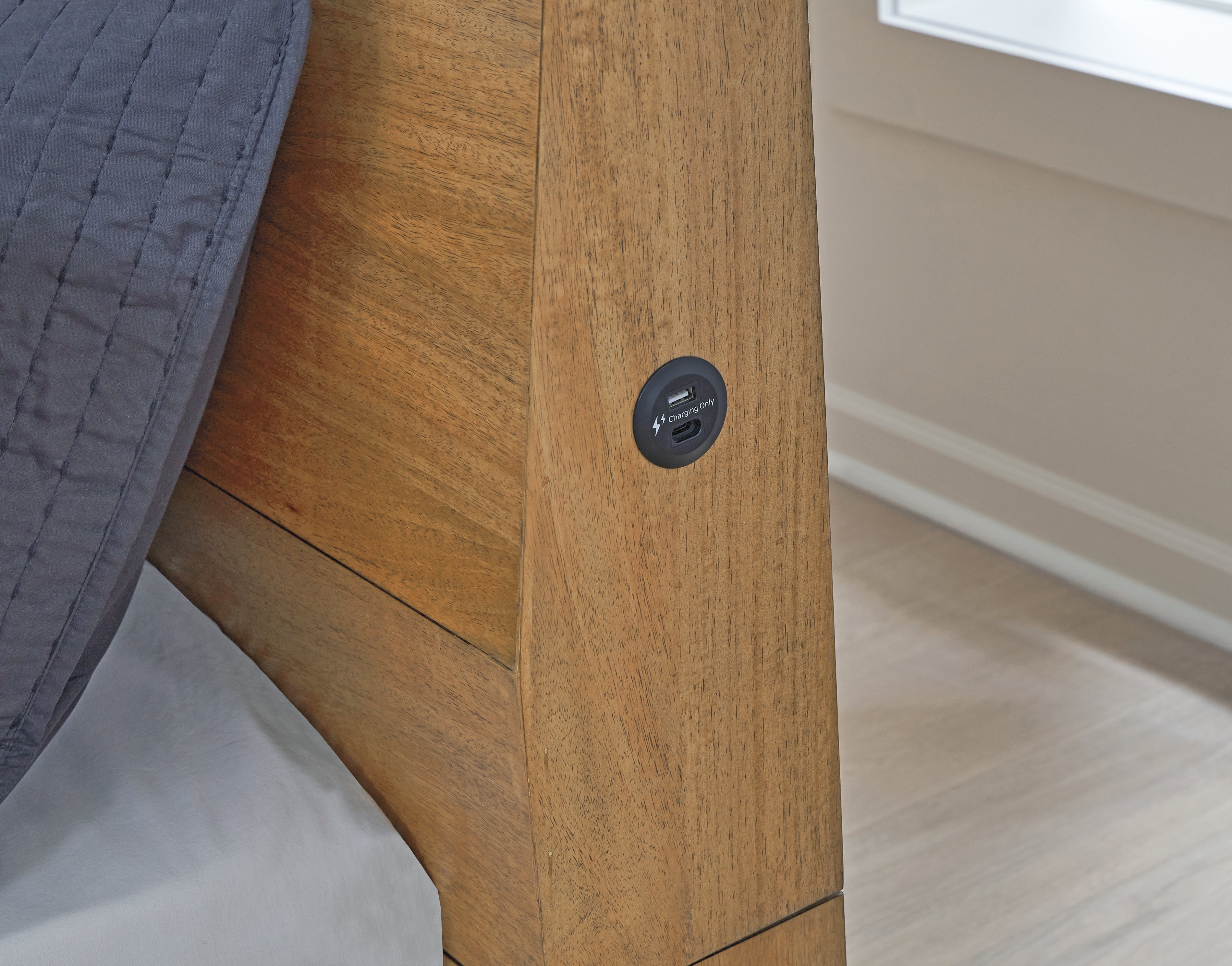 Sherbana Light Brown California King Panel Bed