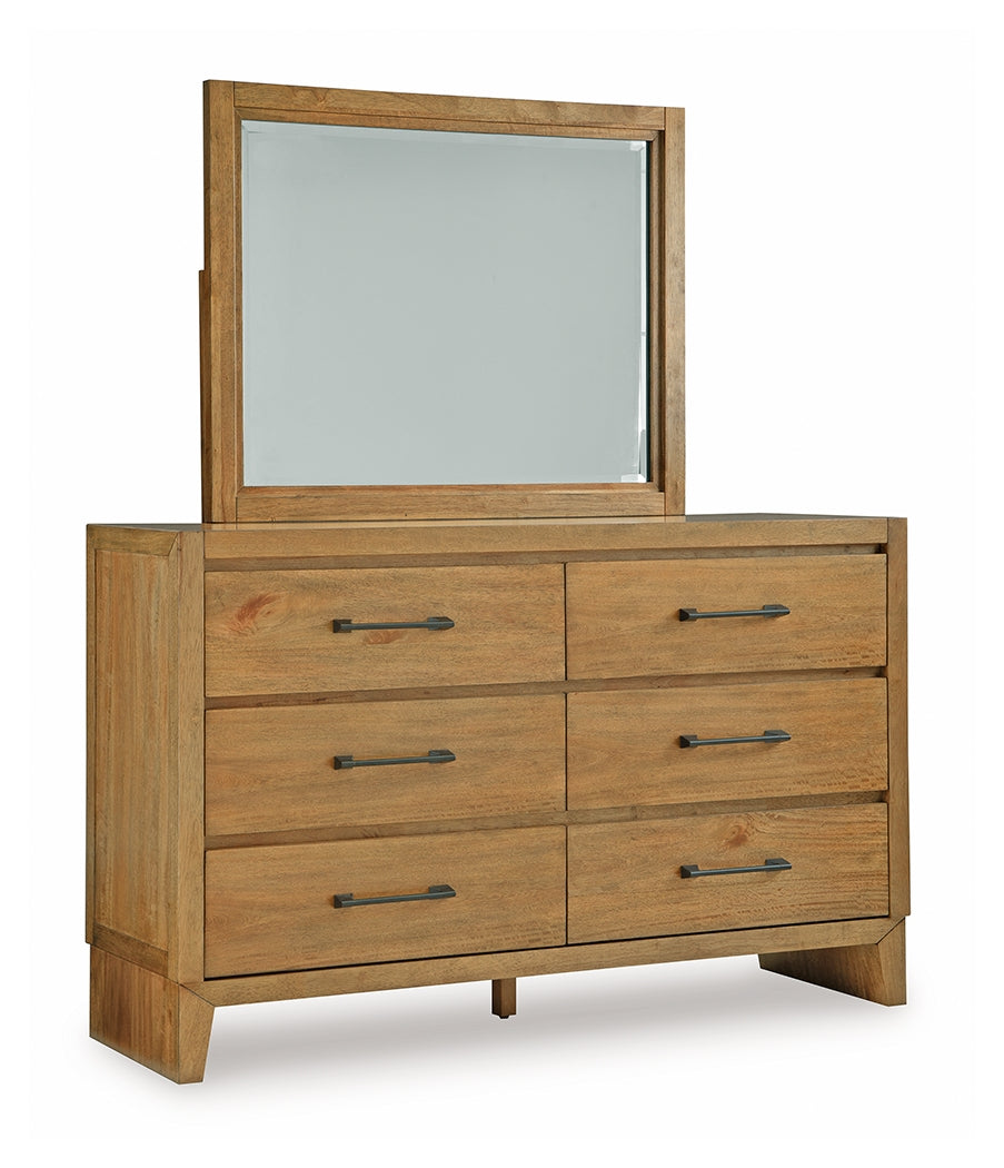 Sherbana Light Brown Dresser & Mirror